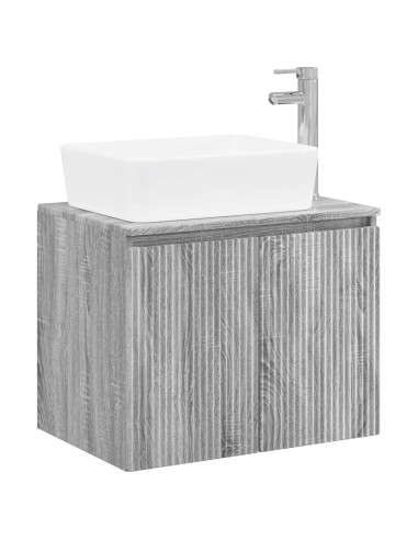 Set di mobili per il bagno Sonoma grigio Legno ingegnerizzato