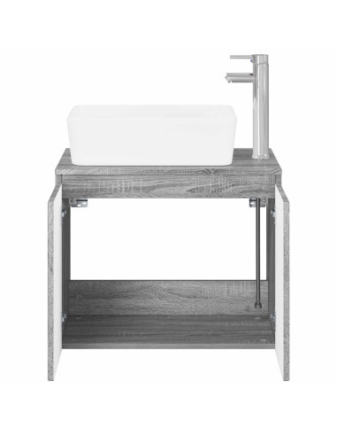 Set di mobili per il bagno Sonoma grigio Legno ingegnerizzato