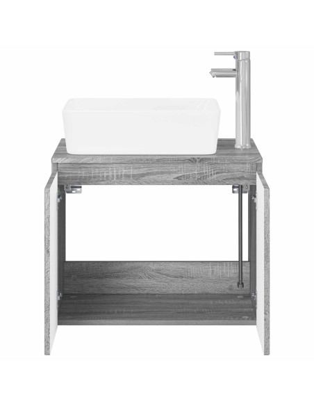 Set di mobili per il bagno Sonoma grigio Legno ingegnerizzato