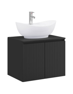 Set di mobili per il bagno Nero Legno ingegnerizzato 2