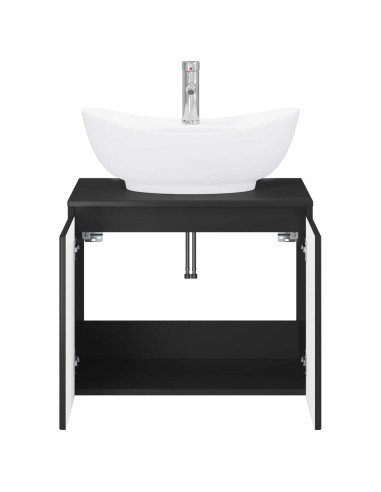 Set di mobili per il bagno Nero Legno ingegnerizzato