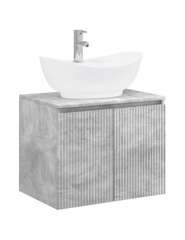 Set di mobili per il bagno Grigio Cemento Legno ingegnerizzato