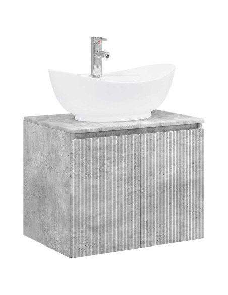 Set di mobili per il bagno Grigio Cemento Legno ingegnerizzato
