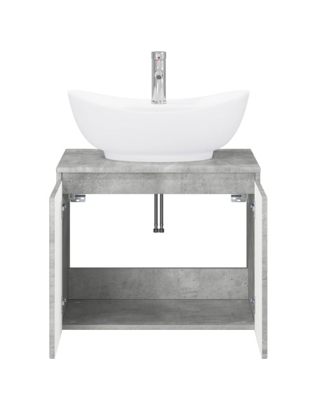 Set di mobili per il bagno Grigio Cemento Legno ingegnerizzato