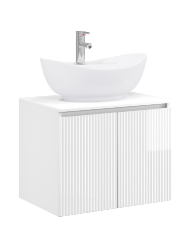 Set di mobili per il bagno Bianco Lucido Legno ingegnerizzato