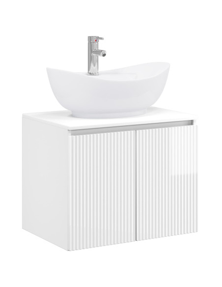 Set di mobili per il bagno Bianco Lucido Legno ingegnerizzato