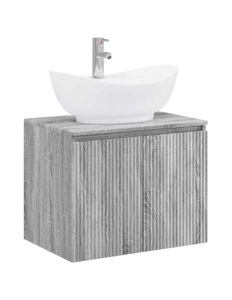 Set di mobili per il bagno Sonoma grigio Legno ingegnerizzato