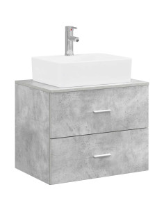 Set di mobili per il bagno Grigio Cemento Legno ingegnerizzato 2