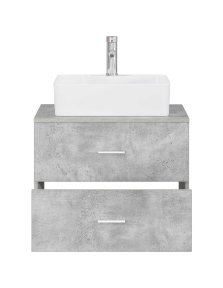 Set di mobili per il bagno Grigio Cemento Legno ingegnerizzato