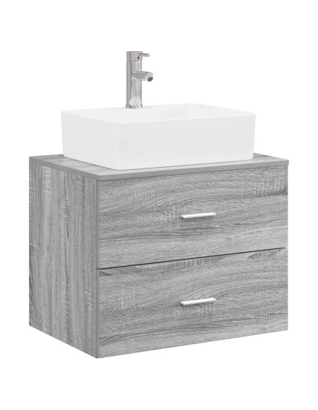 Set di mobili per il bagno Sonoma grigio Legno ingegnerizzato