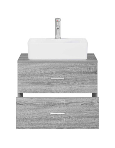Set di mobili per il bagno Sonoma grigio Legno ingegnerizzato