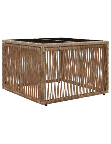 Set Divano da Giardino 7 pz Beige polyrattan