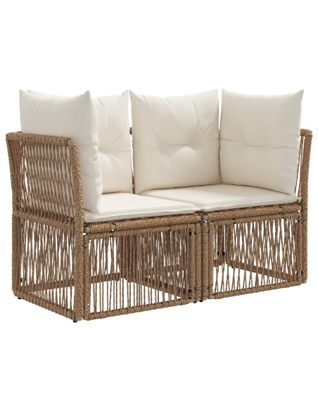Set Divano da Giardino 7 pz Beige polyrattan