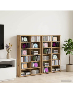 Mobile per CD 2 pz Rovere Artigianale 60 x 17 x 92 cm
