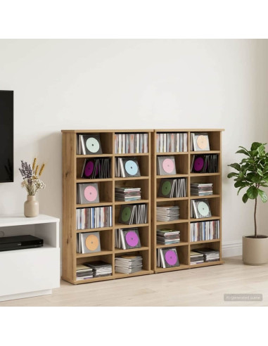 Mobile per CD 2 pz Rovere Artigianale 60 x 17 x 92 cm