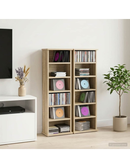 Mobile per CD 2 pz Rovere Sonoma 60 x 17 x 92 cm