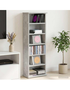 Mobile per CD Grigio Cemento 60 x 17 x 92 cm