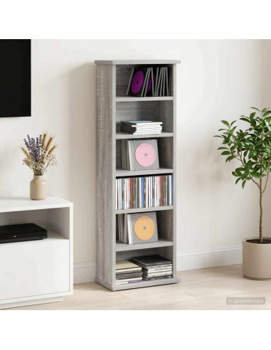 Mobile per CD Sonoma grigio 60 x 17 x 92 cm