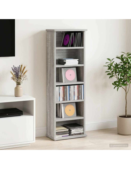 Mobile per CD Sonoma grigio 60 x 17 x 92 cm