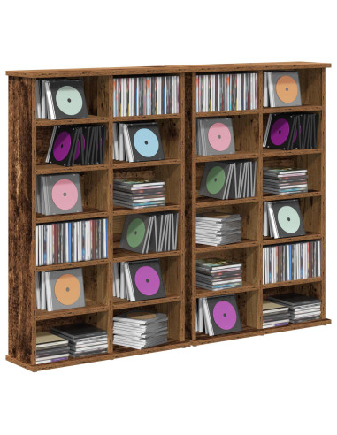Mobile per CD 2 pz Legno antico 60 x 17 x 92 cm