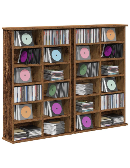 Mobile per CD 2 pz Legno antico 60 x 17 x 92 cm