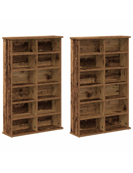 Mobile per CD 2 pz Legno antico 60 x 17 x 92 cm