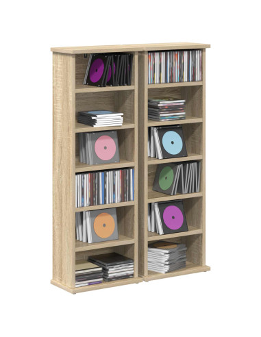 Mobile per CD 2 pz Rovere Sonoma 60 x 17 x 92 cm