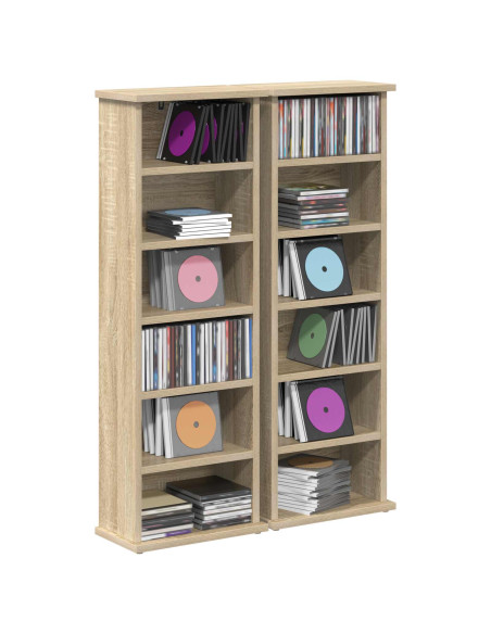 Mobile per CD 2 pz Rovere Sonoma 60 x 17 x 92 cm