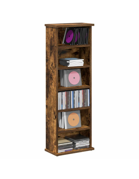 Mobile per CD Rovere Fumo 60 x 17 x 92 cm Legno ingegnerizzato