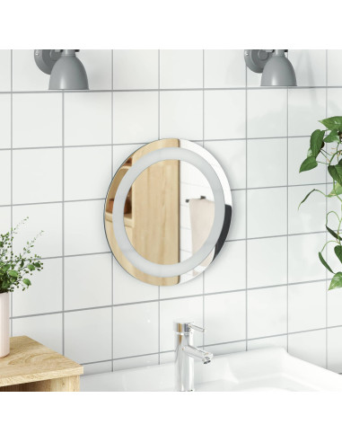 Specchio da bagno LED Trasparente Ø 30 cm vetro temperato