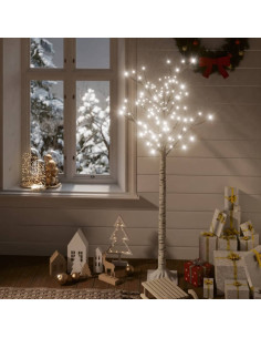 Albero Natale 156 LED 1,5m Salice Bianco Freddo Interno Esterno