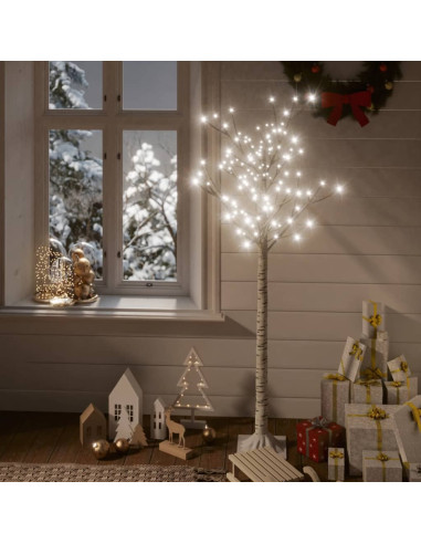 Albero Natale 156 LED 1,5m Salice Bianco Freddo Interno Esterno