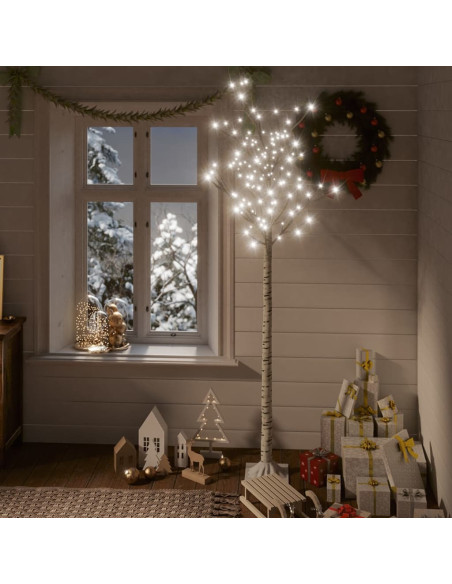 Albero Natale 200 LED 1,8m Salice Bianco Freddo Interno Esterno
