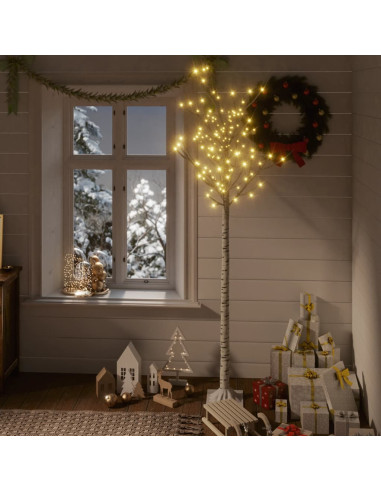 Albero Natale 200 LED 1,8 m Salice Bianco Caldo Interno Esterno