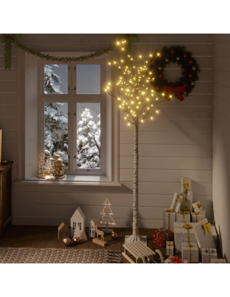 Albero Natale 200 LED 1,8 m Salice Bianco Caldo Interno Esterno