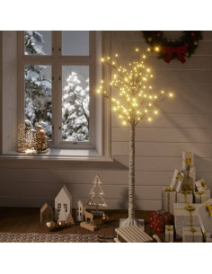 Albero Natale 156 LED 1,5 m Salice Bianco Caldo Interno Esterno