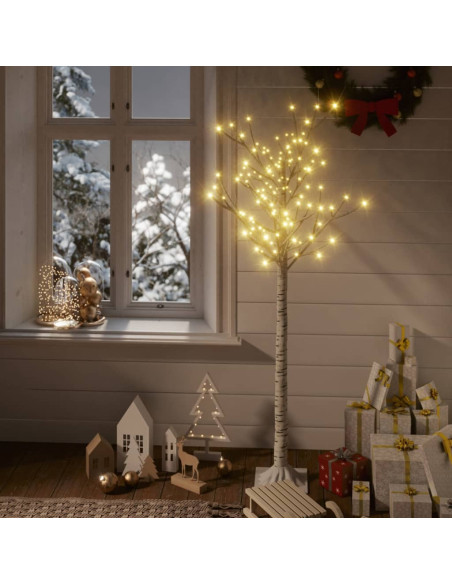 Albero Natale 156 LED 1,5 m Salice Bianco Caldo Interno Esterno