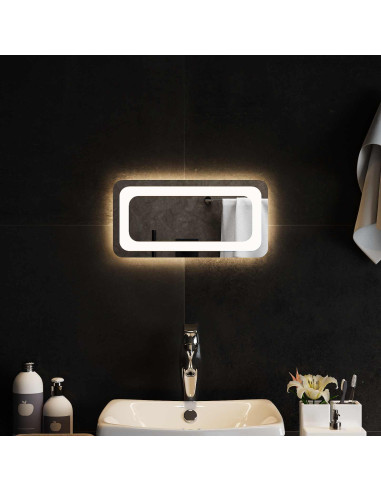 Specchio da bagno LED Trasparente 40 x 20 cm vetro temperato
