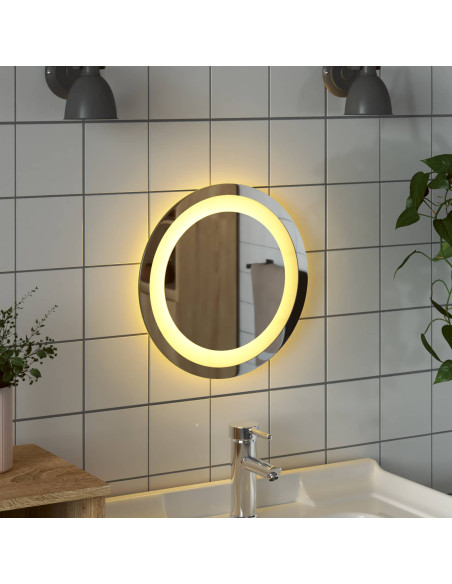 Specchio da bagno LED Trasparente Ø 30 cm vetro temperato