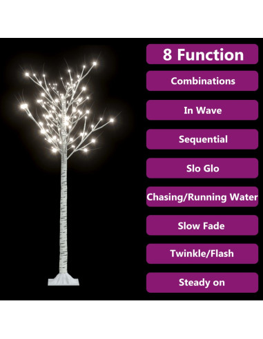 Albero Natale 156 LED 1,5m Salice Bianco Freddo Interno Esterno