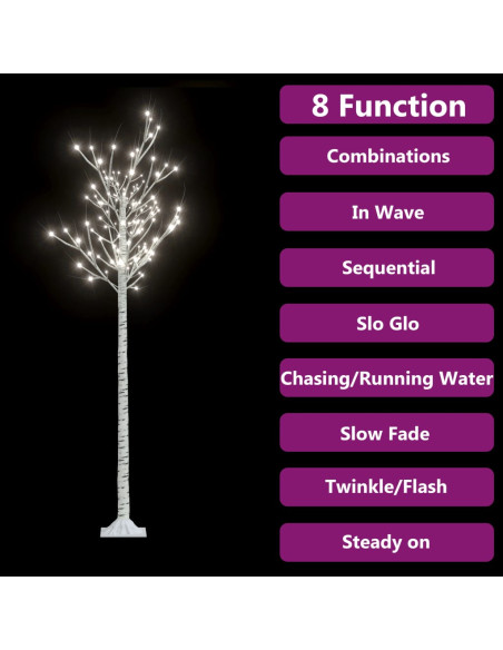 Albero Natale 200 LED 1,8m Salice Bianco Freddo Interno Esterno