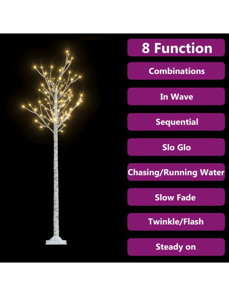 Albero Natale 200 LED 1,8 m Salice Bianco Caldo Interno Esterno