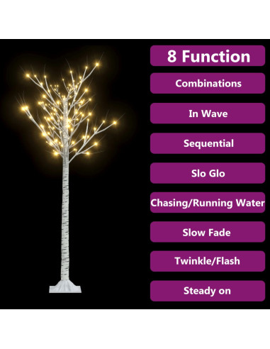Albero Natale 156 LED 1,5 m Salice Bianco Caldo Interno Esterno