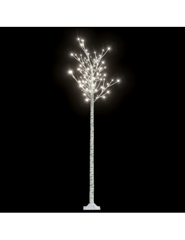 Albero Natale 220 LED 2,2m Salice Bianco Freddo Interno Esterno