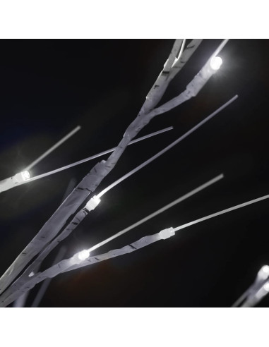 Albero Natale 220 LED 2,2m Salice Bianco Freddo Interno Esterno