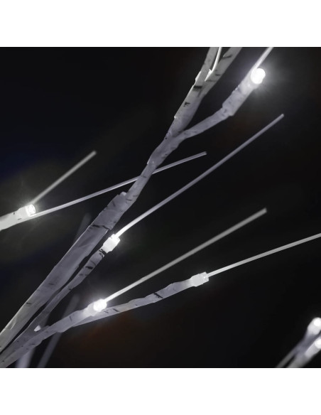 Albero Natale 220 LED 2,2m Salice Bianco Freddo Interno Esterno
