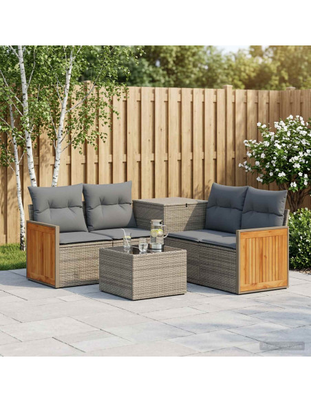 Set di divani 6 pz Grigio e Grigio Scuro