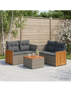 Set di divani 6 pz Grigio e Grigio Scuro