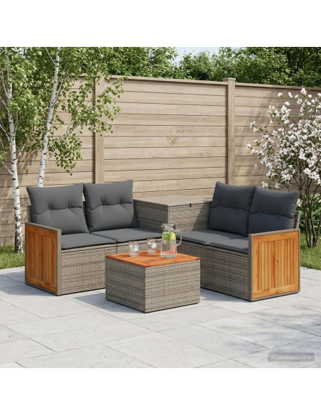Set di divani 6 pz Grigio e Grigio Scuro