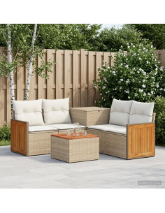 Set di divani 6 pz Beige e Bianco Crema